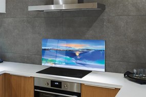 Szklany Panel Chmury nad Koronami Drzew