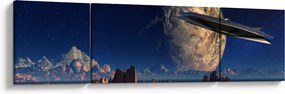Obraz - Przybycie kosmitów (170x50 cm)
