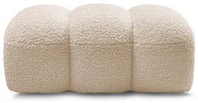 Beżowy podnóżek z materiału bouclé Hippolyte – Bobochic Paris