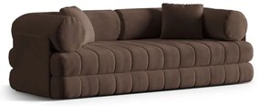 Brązowa aksamitna rozkładana sofa 206 cm Kemi – Cosmopolitan Design