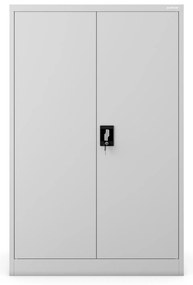 Biurowa szafa metalowa na akta KEVIN, 900 x 1400 x 400 mm, szara