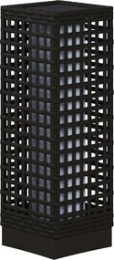 Outsunny Lampa Solarna Ogrodowa Rattan Wodoodporna z Czujnikiem Światła Stal Czarny 155x155x46cm | Aosom PL