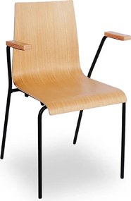 Drewniane krzesło konferencyjne naturalny + czarny L1-P26