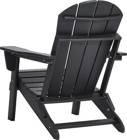 Krzesło Ogrodowe, SucceBuy Zestaw 2 Krzeseł Adirondack, Składane, Plastikowe, Odporne, na Warunki Atmosferyczne, Palenisko, Czarne