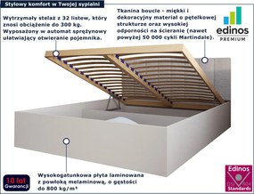 Kaszmirowe łóżko z materacem i pojemnikiem 160x200 N1-L58