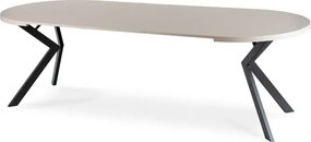 Stół Okrągły Rozkładany LUKAS 100-250 cm Kaszmir/Czarny Nowoczesny