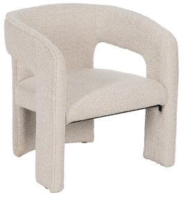 Beżowy fotel z materiału bouclé – Ixia