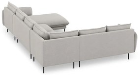 Jasnoszara sofa w kształcie litery U Cosmopolitan Design Vienna, lewostronna