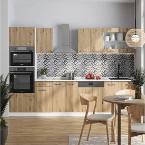 Aneks kuchenny dąb rzemieślniczy/biały 300x60x81.6 r-line