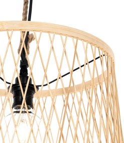 Rustykalna lampa wisząca zewnętrzna z rattanu 40 cm - Calamus