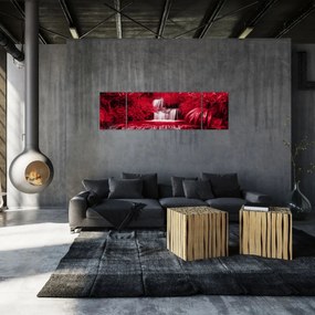 Obraz - Indonezyjskie wodospady w kolorze czerwonym (170x50 cm)