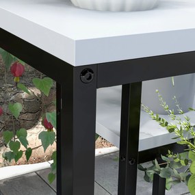 Outsunny Regał na kwiaty, 4 poziomy, do użytku wewnątrz i na zewnątrz, rama metalowa, 34D x 34S x 70W cm, czarno-biały