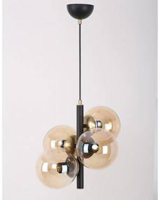 Czarna lampa wisząca ze szklanym kloszem ø 35 cm Forte – Squid Lighting