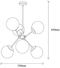 Lampa wisząca w biało-złotym kolorze ze szklanym kloszem ø 55 cm Gondol – Opviq lights