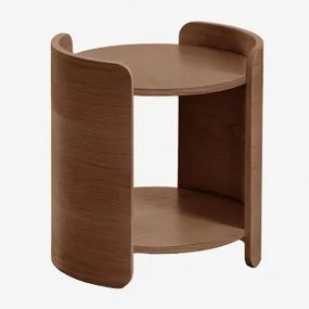 Stolik Nocny Ø45 Cm Z Drewna Adelis Wenge - Sklum