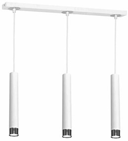 Lampa wisząca, potrójna, biała, DANI WHITE/CHROME 3xGU10