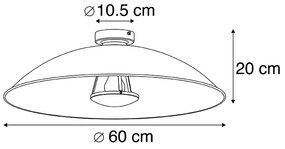 Vintage lampa sufitowa czarna ze złotem 60 cm - Emilienne Novo Nowoczesny Oswietlenie wewnetrzne