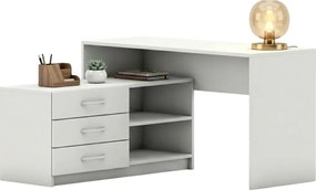 Białe Narożne Biurko Z Komodą H5-Z28