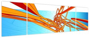 Obraz - Splecione linie, abstrakcja (170x50 cm)