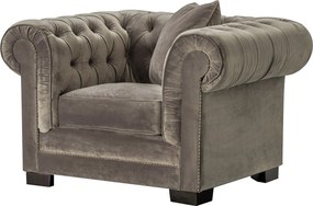 Fotel Chesterfield Classic Velvet Grey 118x96x77cm