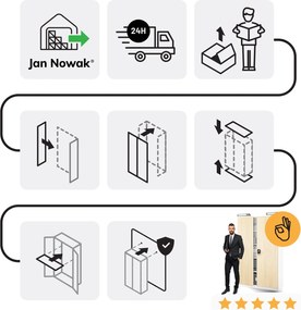 Szafa biurowa metalowa na dokumenty JAN II, Eco Design: biała/dąb sonoma
