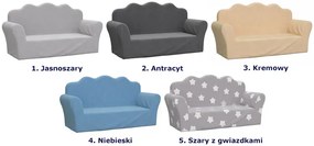 Jasnoszara sofa dziecięca - Gretter 4X