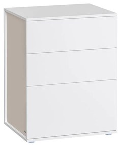 Szafka nocna RAMONA, 58x35x45 cm, matowa biel/beż Vasagle