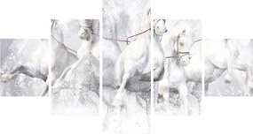 Obraz - Ilustracja przedstawiająca konie wyścigowe (125x70 cm)