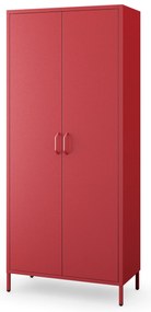 Szafa na ubrania metalowa czerwona FLAVIO, 800 x 1850 x 450 mm