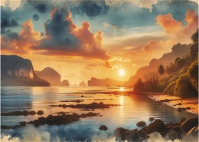 Obraz na szkle - Widok z plaży (70x50 cm)