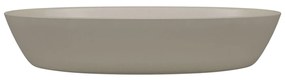 Umywalka nablatowa owalna z konglomeratu beżowa matowa 60 x 35 cm RONA beige Matt