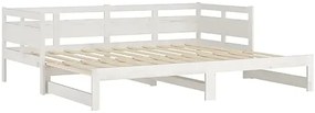 Białe drewniane łóżko rozsuwane 2x(80x200) cm - Givefi 3X