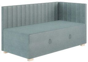 Niebieskie narożne łóżko dziecięce ze schowkiem i materacem 90x200 cm Snugi – Ghado