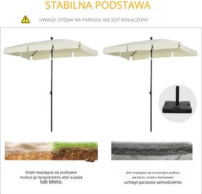 Outsunny Parasol Ogrodowy Składany Ochrona UV Kremowy Czarny Stylowy i Praktyczny do Ogrodu Balkonu Plaży | Aosom PL