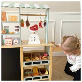 Woopie green sklepik duży wielofunkcyjny drewniany stragan food truck 73 el
