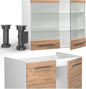 Aneks kuchenny gold power dąb/biały 200x60x81.6 fame-line