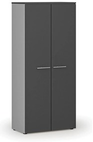 Szafa ubraniowa z wysuwem PRIMO GRAY, 800 x 420 x 1781 mm, szary/grafit
