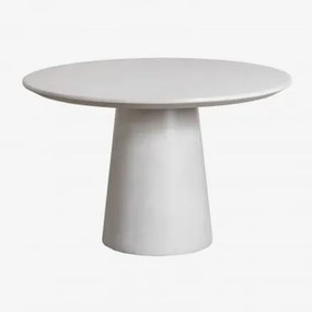 Okrągły Stół Jadalniany Ø120 Cm Z Cementu Noemi Sand Grey - Sklum