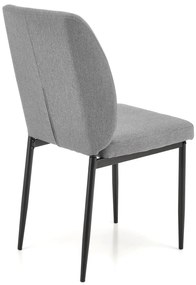 JASPER stół + 4 krzesła SZKLANY STÓŁ tapicerowane krzesła tkanina szare