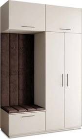 Masseno Garderoba REMA 150/240/60 cm Nowoczesna Szafa do Przedpokoju Kaszmir, MONOLITH 29 (Brązowy)