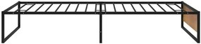 Czarne metalowe łóżko industrialne 100x200 cm - Glider