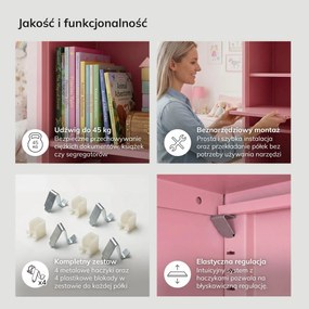 Półka do szafy ALEX, 448 x 360 x 20 mm, Fresh Style: pudrowa róż