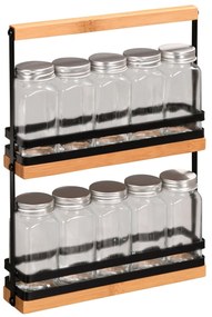 Kesper 58036 Półka na przyprawy z 10 pustymisłoikami, 23 x 32 x 5,5 cm