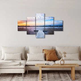 Obraz - Zamarznięte jezioro, Ełk, Mazury, Polska (125x70 cm)