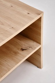 Prostokątna ława z dodatkowymi półkami dąb artisan/czarny 100/55/42 MURCIA