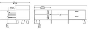 Biało-naturalna szafka pod TV w dekorze dębu 182x62x51 cm Ikast – Tvilum