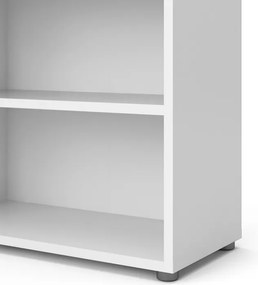 Niski regał do biura z dwoma półkami Prima biały