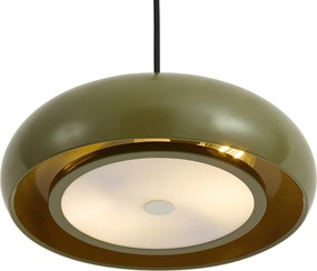 Lampa wisząca retro zielona z metalowym kloszem 2-punktowa - Macaron