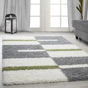 Dywan shaggy Gala szaro-kremowo-zielony 60 cm x 110 cm