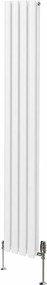 Grzejnik kolumnowy owalny i zawory - 1800 mm x 240 mm - biały